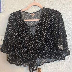 Mossimo Supply Co. Floral Black and White Blouse